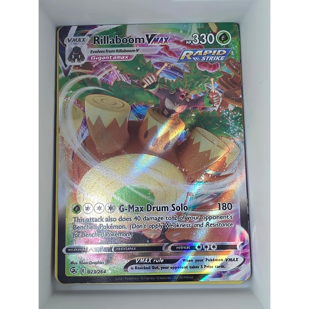 Rillaboom VMAX 023/264 Holo VMAX Rare Fusion Strike Pokemon Holo Near Mint
